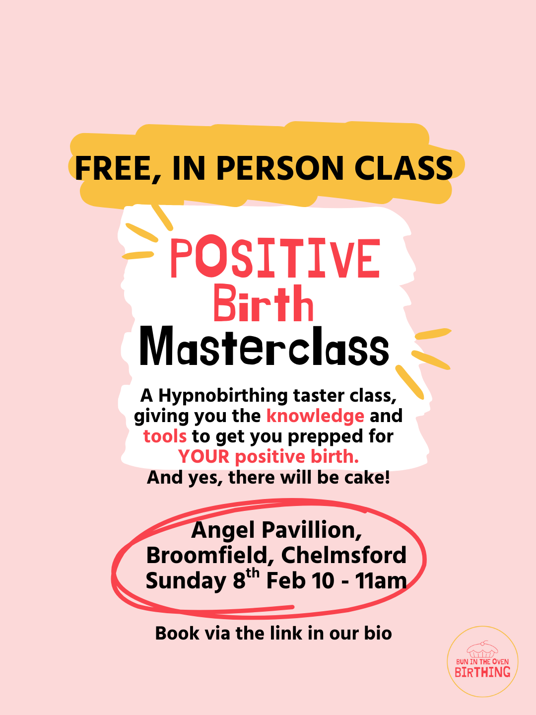 FREE live IN PERSON Hypnobirthing workshop