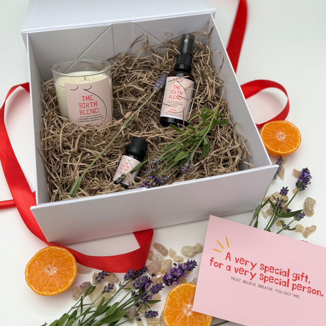 The Birth Blend Gift Set - Spritz, Candle and Essential Oil for Pregnancy Relaxation and Hypnobirthing