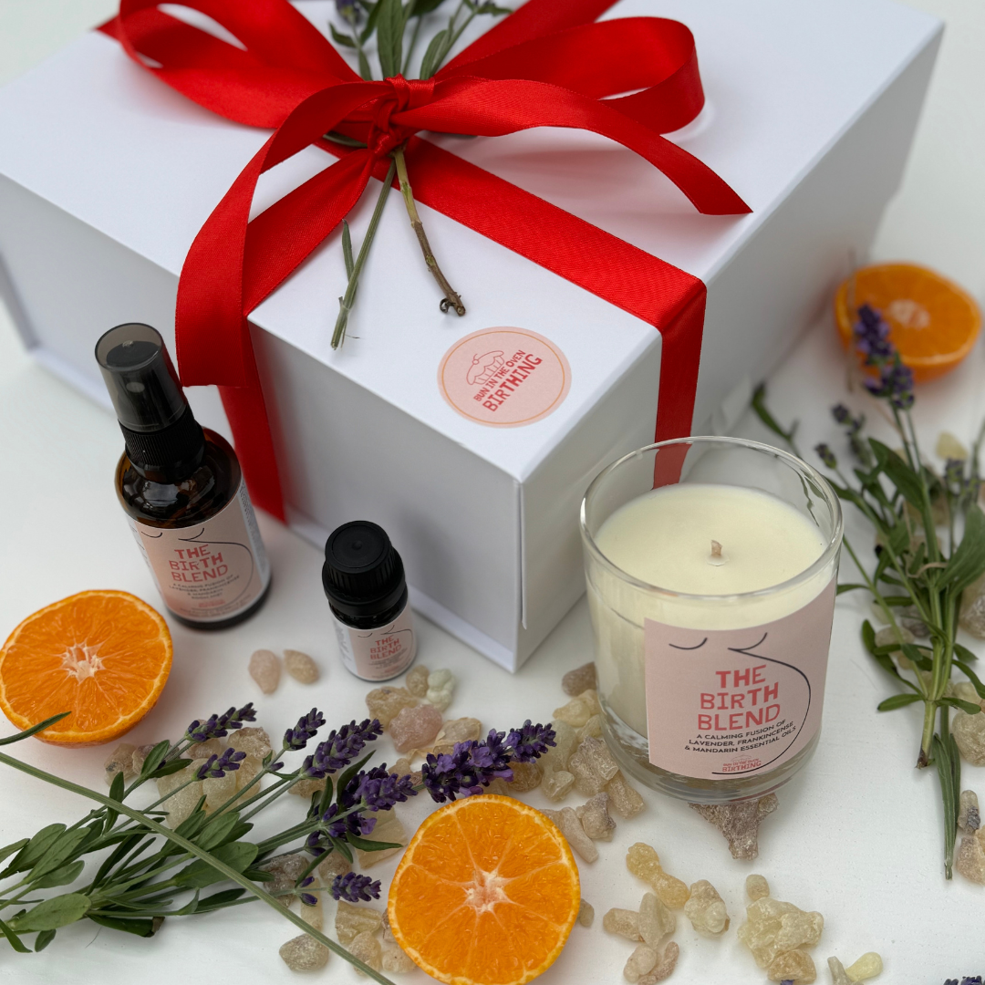 The Birth Blend Gift Set - Spritz, Candle and Essential Oil for Pregnancy Relaxation and Hypnobirthing